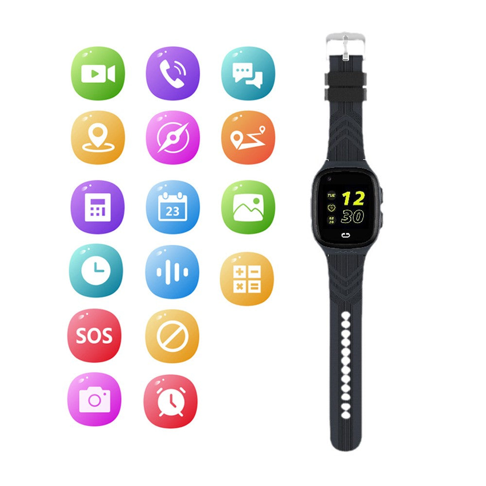 Kids 4G Smart Watch Video Calling SOS GPS Location Tracking Black