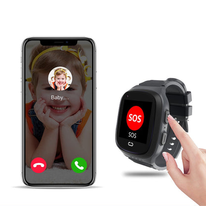Kids 4G Smart Watch Video Calling SOS GPS Location Tracking Black