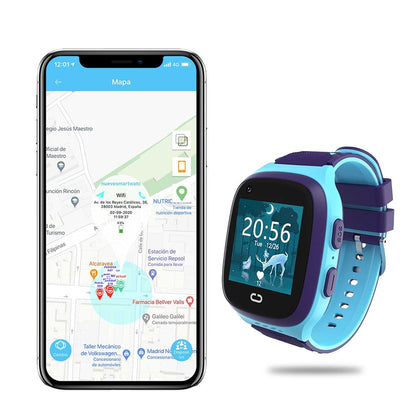 Kids 4G Smart Watch Video Calling SOS GPS Location Tracking Blue