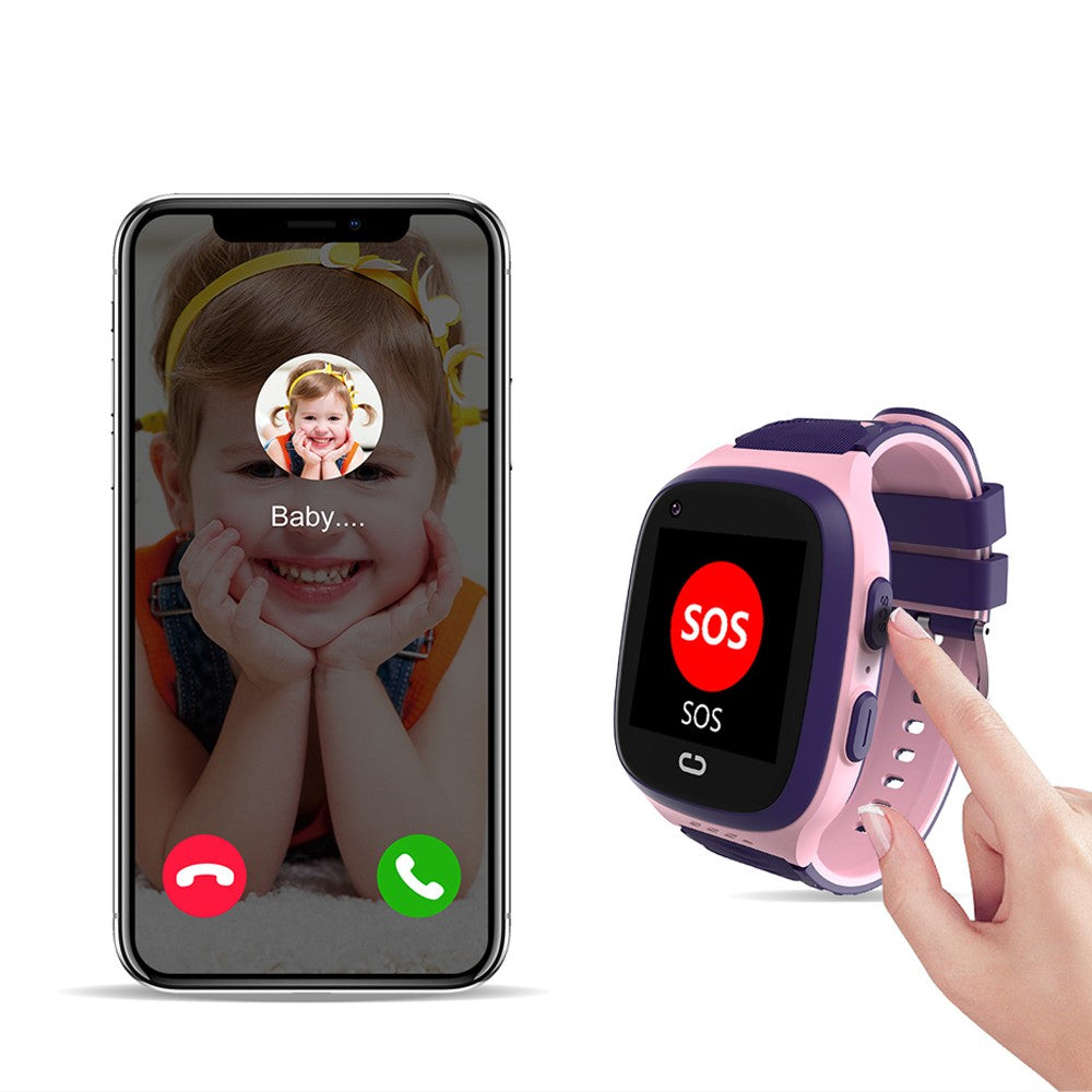 Kids 4G Smart Watch Video Calling SOS GPS Location Tracking Pink