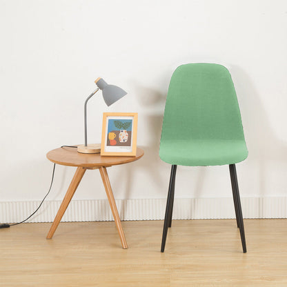 Set of 2Pcs Stretch Shell Dining Chair Covers Accent Seat Protector Slipcovers Green