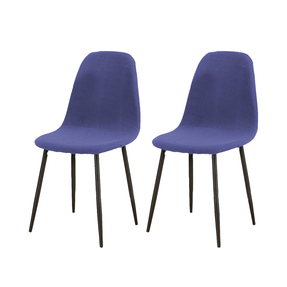 Set of 2Pcs Stretch Shell Dining Chair Covers Accent Seat Protector Slipcovers Purple