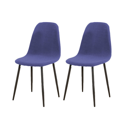 Set of 2Pcs Stretch Shell Dining Chair Covers Accent Seat Protector Slipcovers Purple