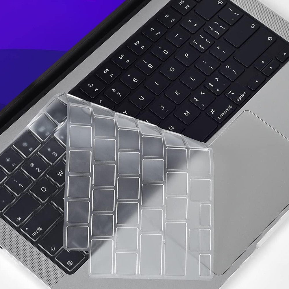 2Pcs Clear Silicone Keyboard Cover Compatible with Apple Macbook Pro 14