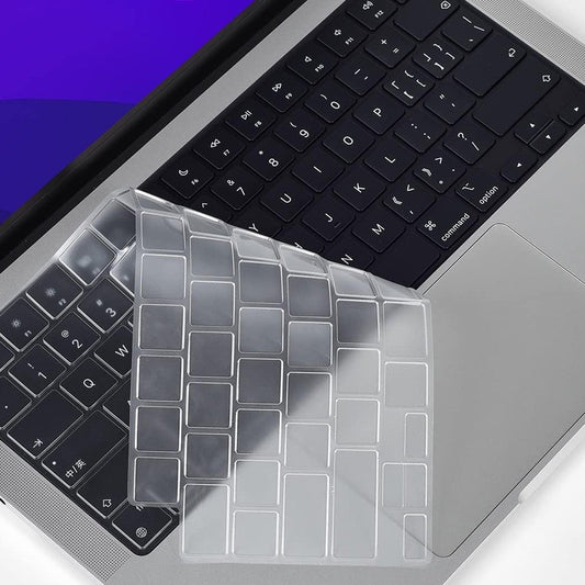 2Pcs Clear Silicone Keyboard Cover Compatible with Apple Macbook Pro 14