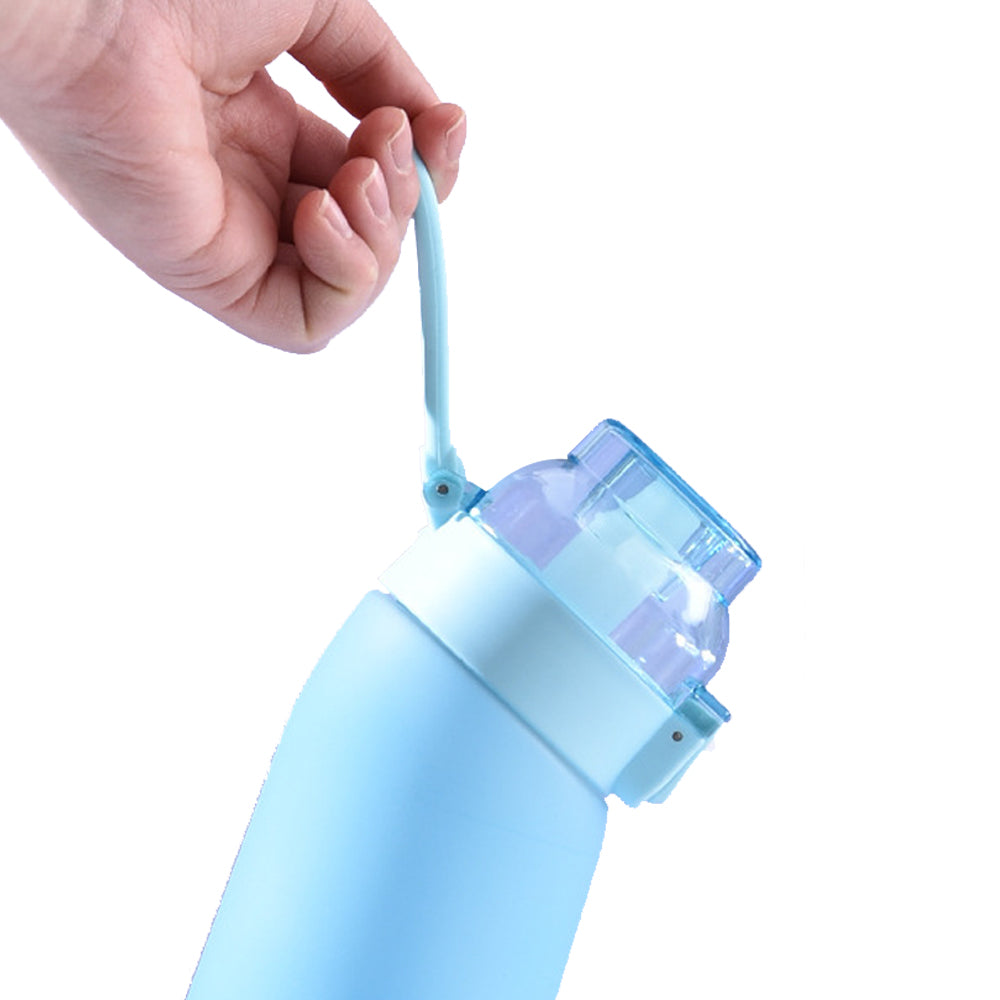 700ML Scent Water Bottle Leak Proof Water Cup with 14 Fragrance Rings - Blue