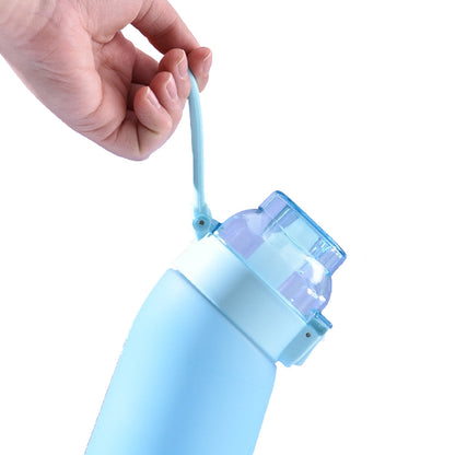 700ML Scent Water Bottle Leak Proof Water Cup with 14 Fragrance Rings - Blue