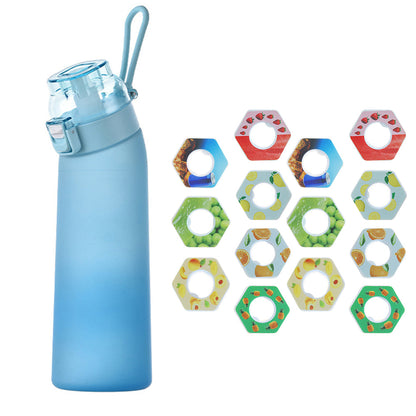 700ML Scent Water Bottle Leak Proof Water Cup with 14 Fragrance Rings - Blue