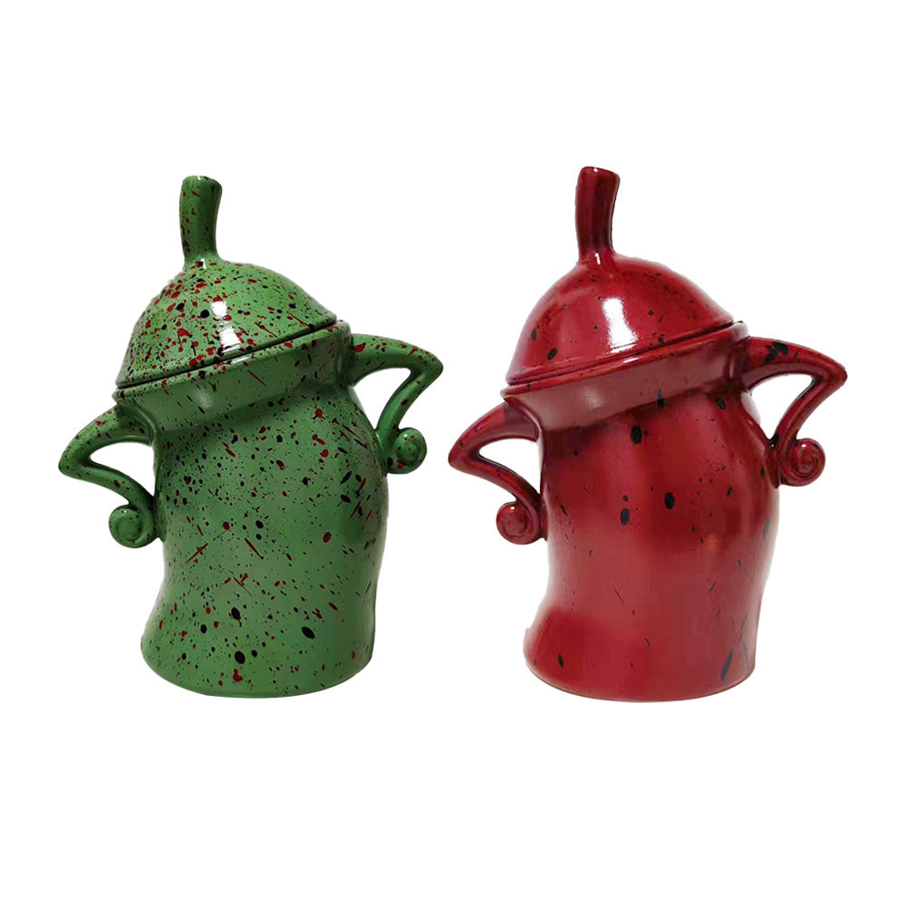 2Pcs Canister with Attitude Storage Canister Food Storage Jar with Lid Red Green