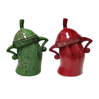 2Pcs Canister with Attitude Storage Canister Food Storage Jar with Lid Red Green