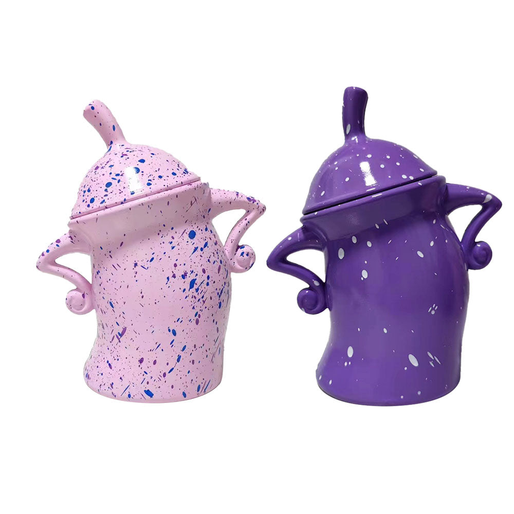 2Pcs Canister with Attitude Storage Food Storage Jar with Lid Pink Purple