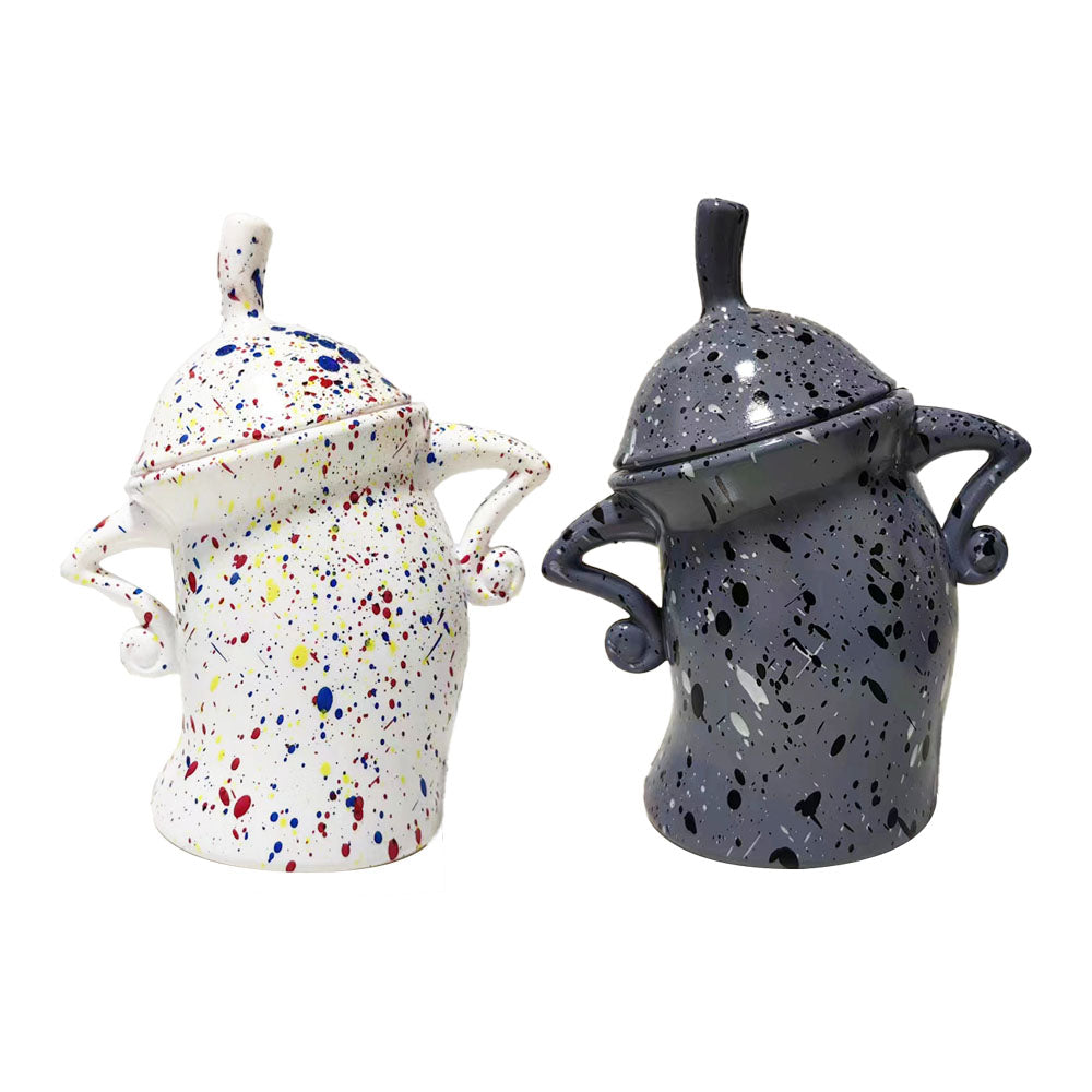 2Pcs Canister with Attitude Storage Food Storage Jar with Lid Colorful Grey