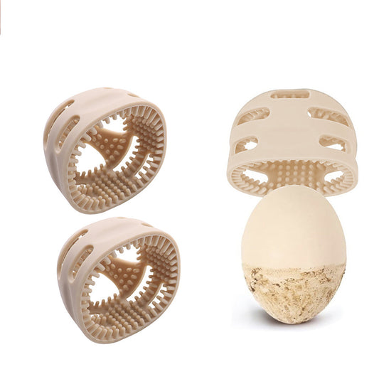 Set of 2Pcs Egg Cleaning Brush Fresh Egg Scrubber Reusable Egg Washing Tools Khaki