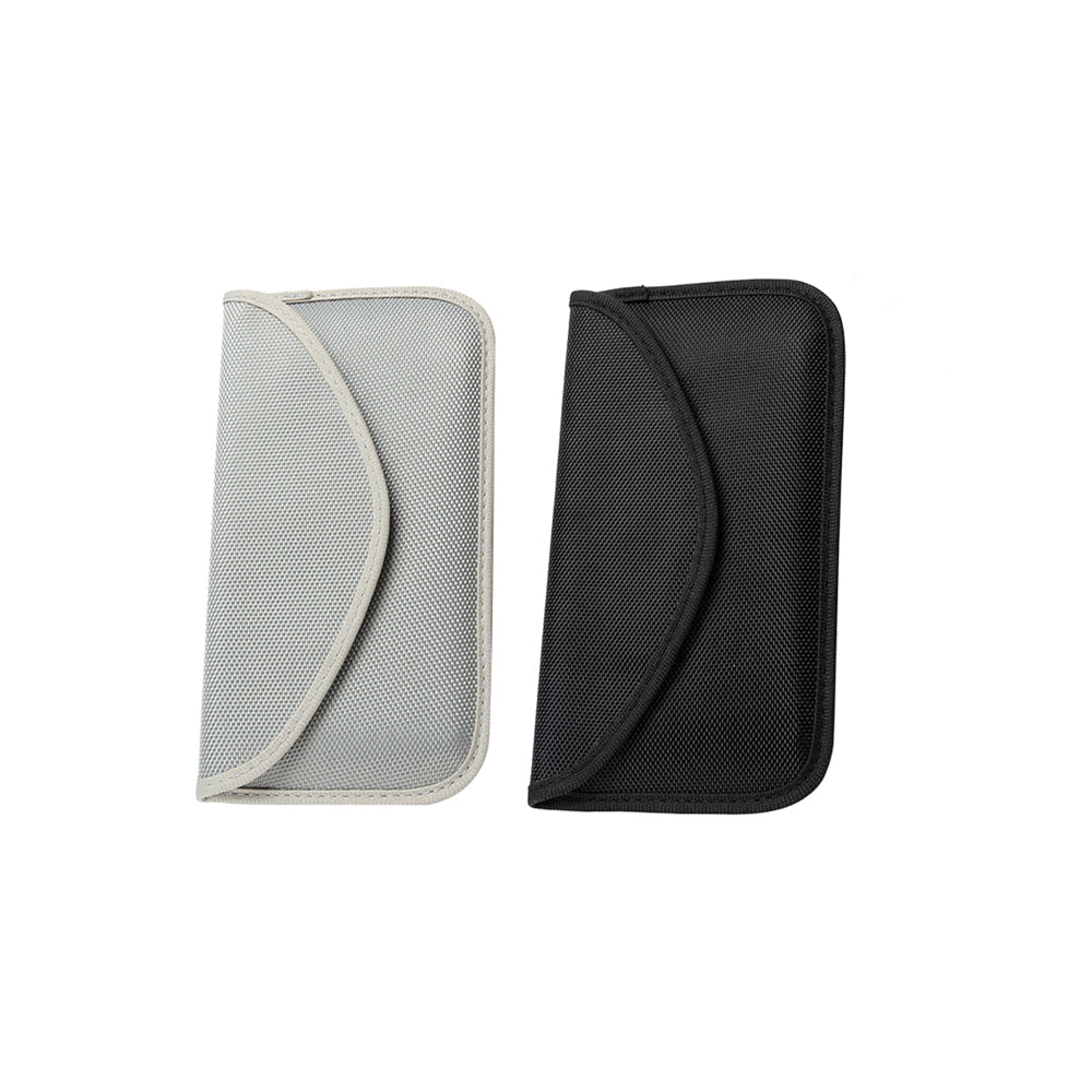 2Pcs RFID Signal Blocking Phone Pouch for Phone Car Keys Bank Cards Black Silver