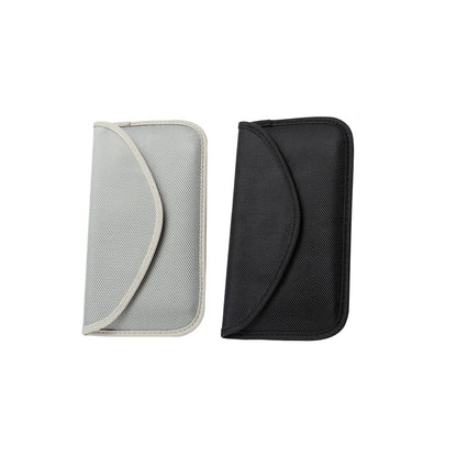 2Pcs RFID Signal Blocking Phone Pouch for Phone Car Keys Bank Cards Black Silver