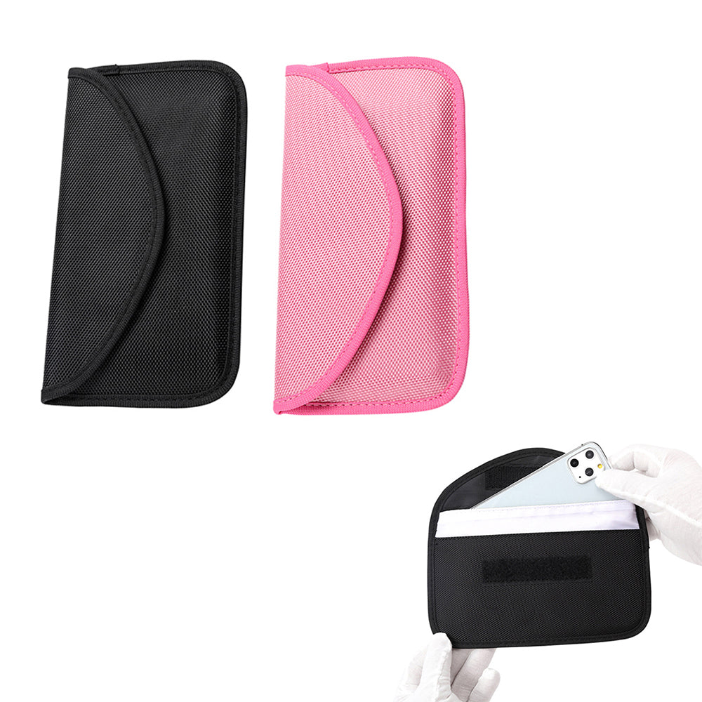2Pcs RFID Signal Blocking Phone Pouch for Phone Car Keys Bank Cards Black Pink