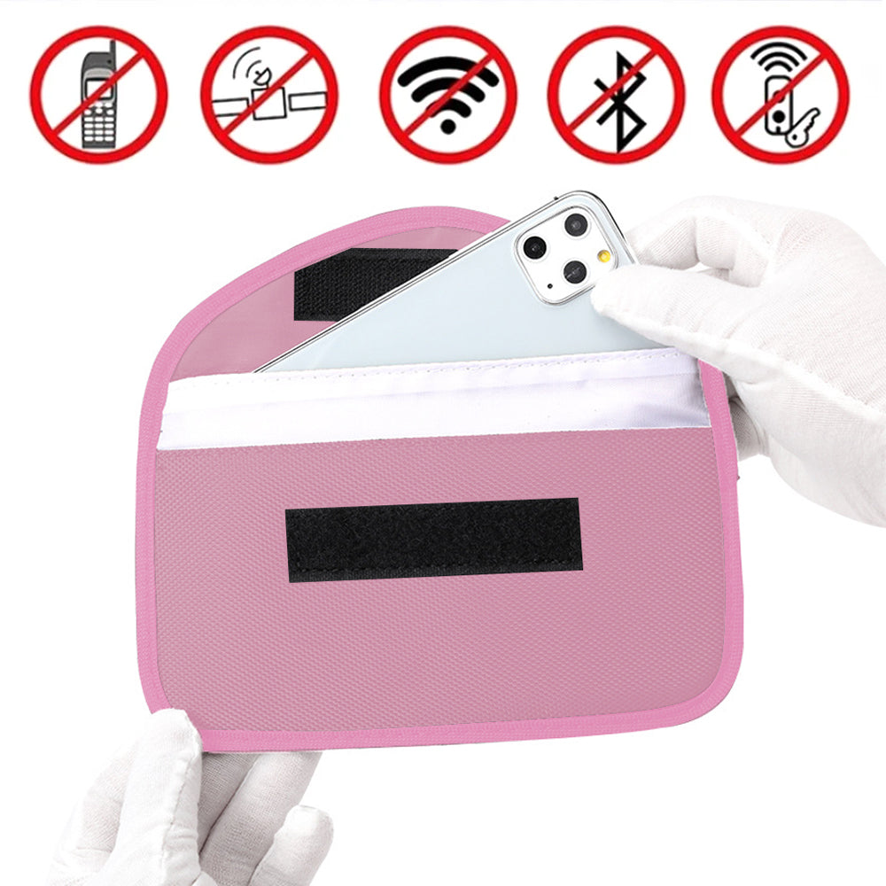 2Pcs RFID Signal Blocking Phone Pouch for Phone Car Keys Bank Cards Black Pink