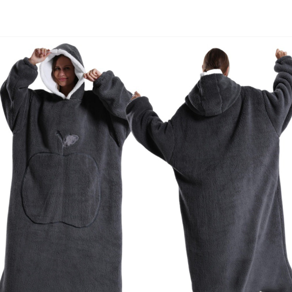 Unisex Hoodie Blanket Oversized Wearable Throw Blanket Dark Gray