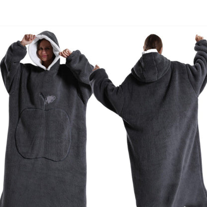 Unisex Hoodie Blanket Oversized Wearable Throw Blanket Dark Gray