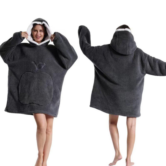 Unisex Hoodie Blanket Oversized Wearable Throw Blanket Dark Gray