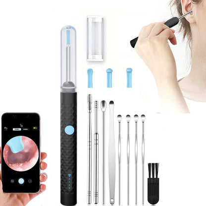Visual WiFi Ear Wax Removal Kit Wireless Ear Cleaner with Camera Black