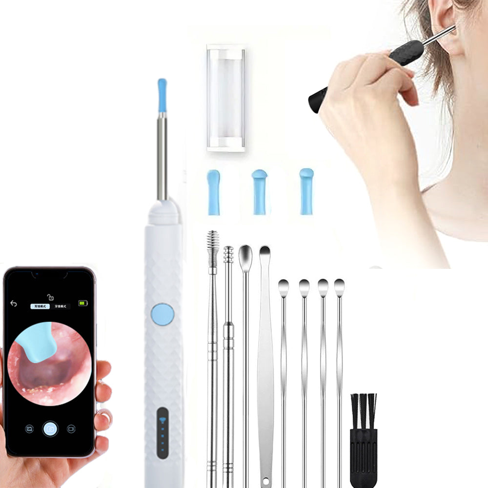 Visual WiFi Ear Wax Removal Kit Wireless Ear Cleaner with Camera White