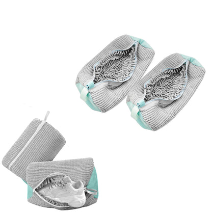 2Pcs Reusable Shoe Washing Bags for Washing Machine Laundry Shoe Bags Grey