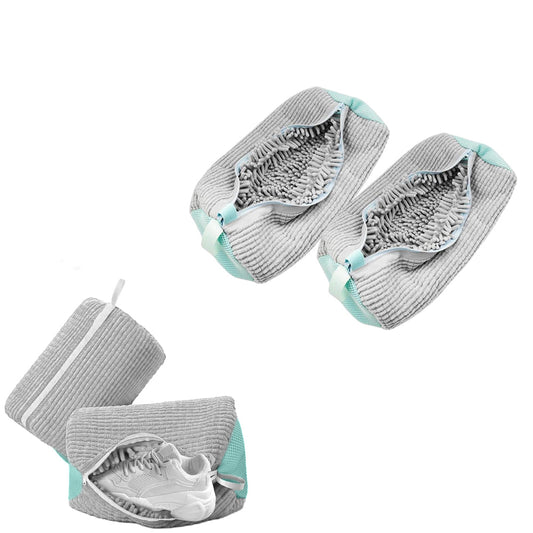 2Pcs Reusable Shoe Washing Bags for Washing Machine Laundry Shoe Bags Grey