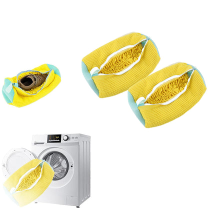 2Pcs Reusable Shoe Washing Bags for Washing Machine Laundry Shoe Bags Yellow