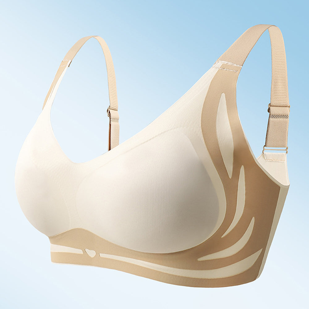 2Pcs Super Gather Bra Lifting Anti-Sagging Wireless Push Up Bra Black White L