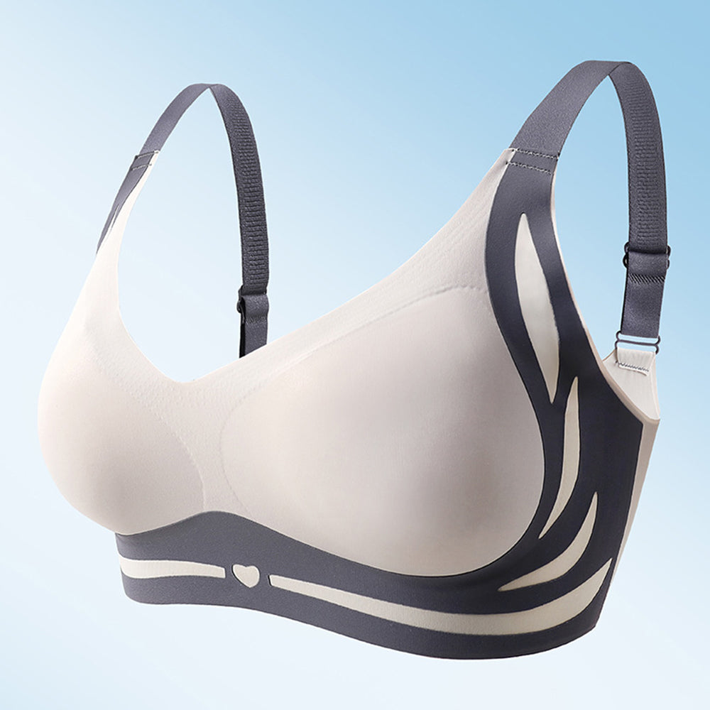 2Pcs Super Gather Bra Lifting Anti-Sagging Wireless Push Up Bra Blue Green L