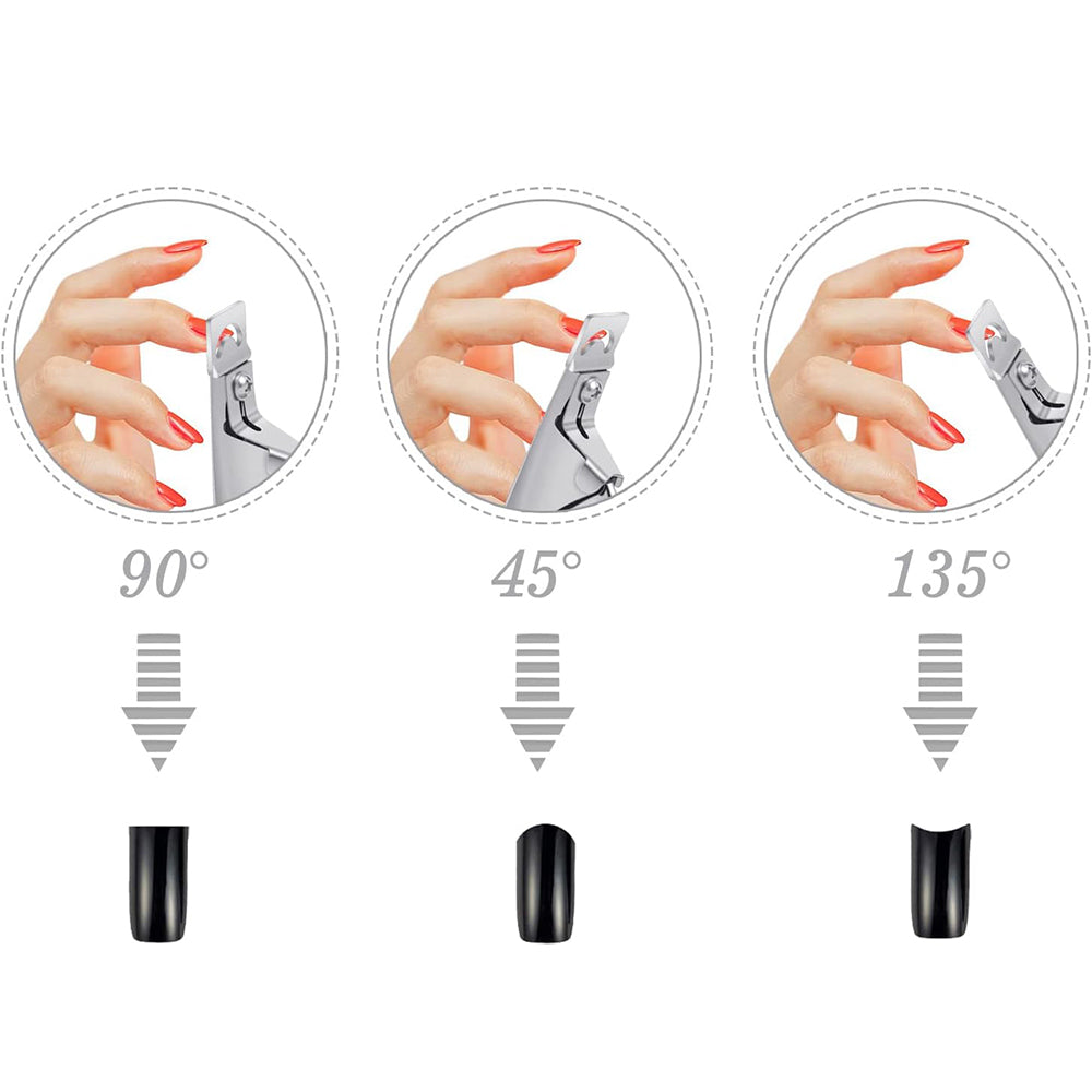 2Pcs Acrylic Nail Scissor False Nail Clipper U-Edge Manicure Tips Cutter Trimmer