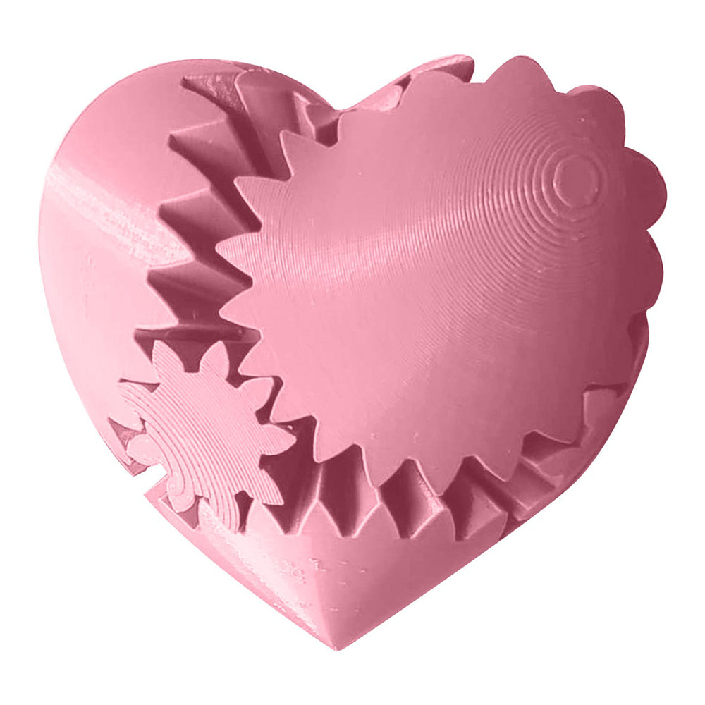 2Pcs 3D Printed Gear Ball Heart-Shaped Fidget Toy for Stress Relaxing Pink