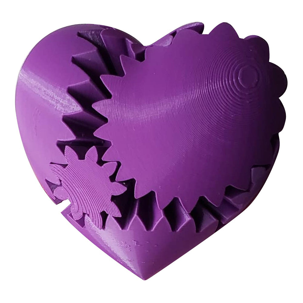2Pcs 3D Printed Gear Ball Heart-Shaped Fidget Toy for Stress Relaxing Purple