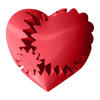 2Pcs 3D Printed Gear Ball Heart-Shaped Fidget Toy for Stress Relaxing Red
