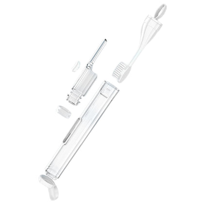 2Pcs Toothbrushes Kit Fold Travel Size Built-in Travel Toothpaste Container