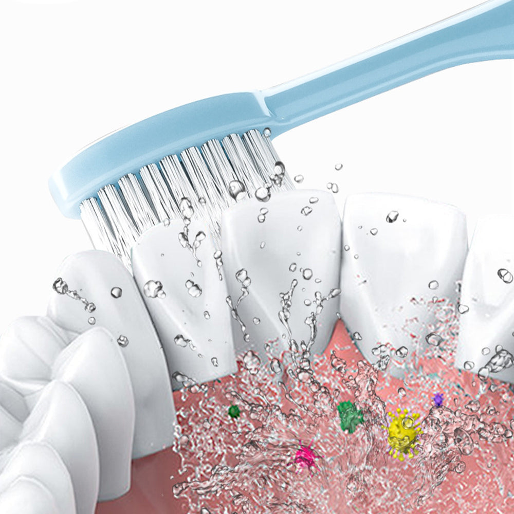 2Pcs Toothbrushes Kit Fold Travel Size Built-in Travel Toothpaste Container