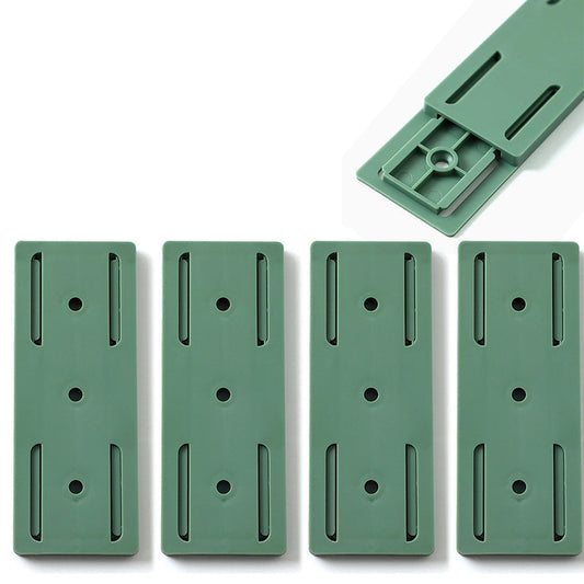 4Pcs Set Punch-Free Socket Organizer Wall Mount Plug Fixer Adhesive Power Strip Holders Green