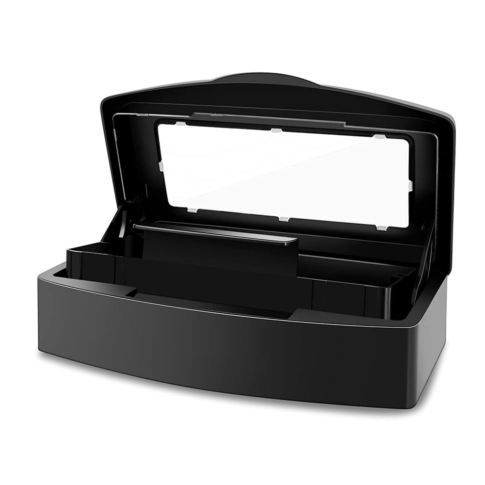 ABS Nail Tool Cleaning Soaking Cleaning Box with Lift Up Filter Tray - Black