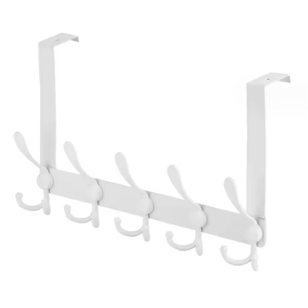 Stainless Steel Over The Door Hooks Durable Door Hangers for Kitchen Bathroom Bedroom - White