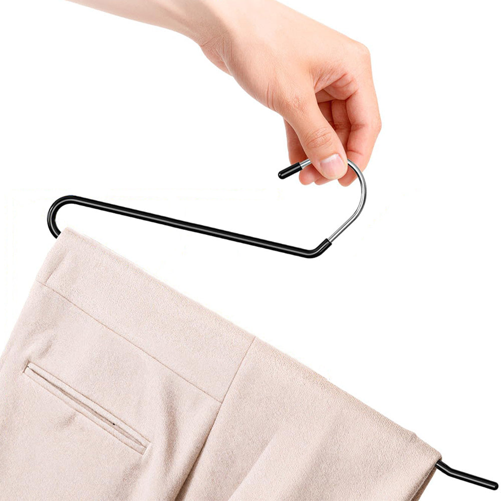 10 Pack Open Pant Hangers -Black