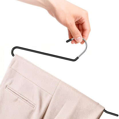 10 Pack Open Pant Hangers -Black