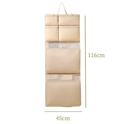 Multi-Compartments Hanging Storage Organizer Foldable Packing Cubes with Handle for Travel Beige