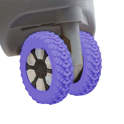 Set of 8Pcs Luggage Wheel Covers Silicone Suitcase Wheel Protectors Purple