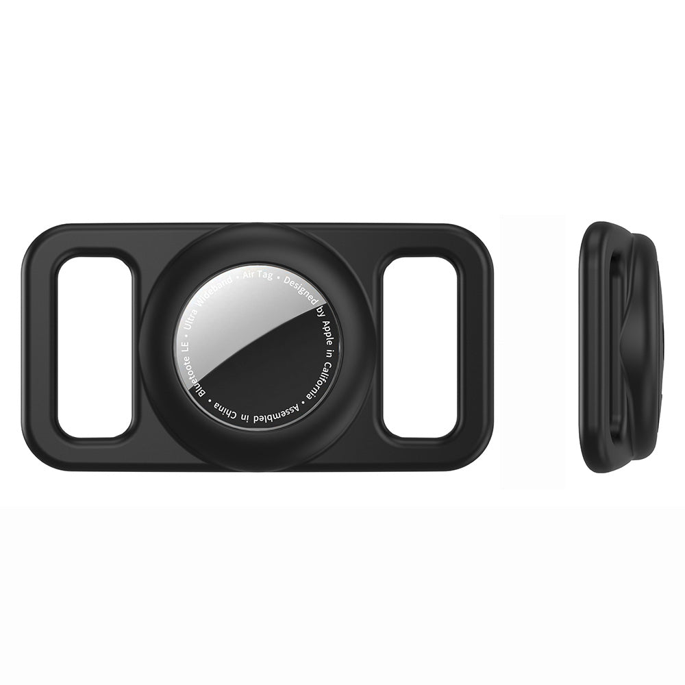 2PCS Waterproof Silicone Dog Collar Holder for Apple AirTag Black