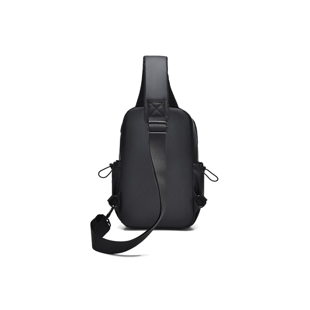 Casual Travel Large Capacity Mens Backpack Fashionable Multifunctional Chest Bag-Black