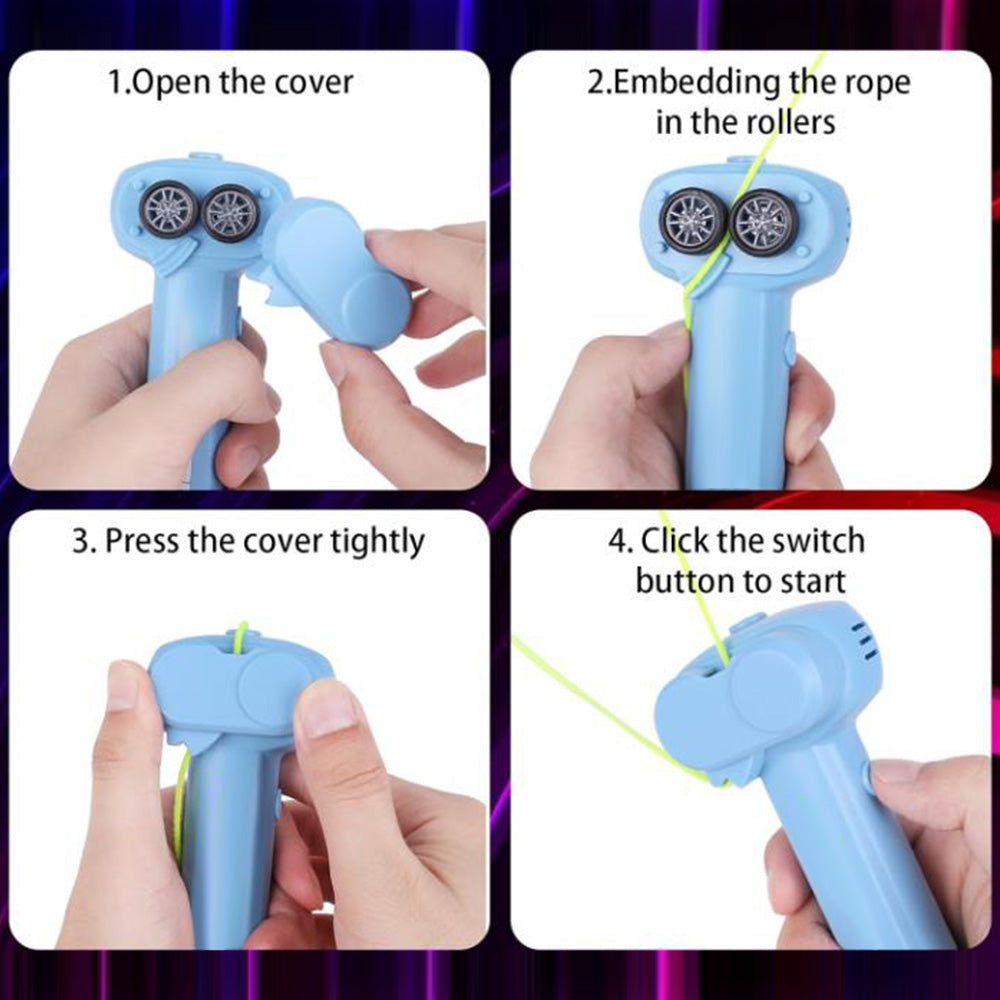 String Rope Launcher Fidget Toy Glow in The Dark Rope String Shooter Christmas Birthday Party Favor Blue