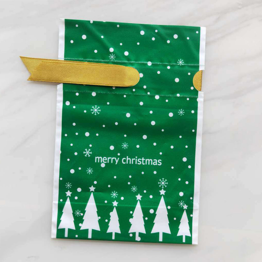 50PCS Christmas Candy Treat Bags Gift Wrapping Drawstring Bags for Holiday Parties Style 2