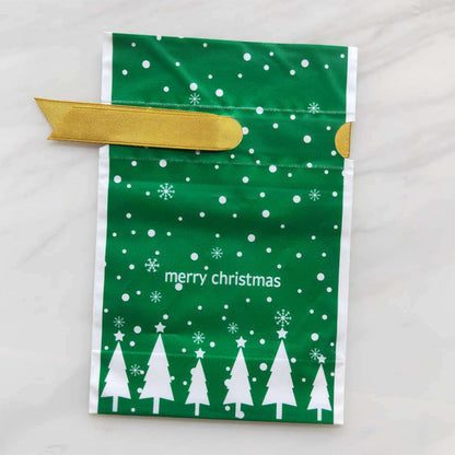 50PCS Christmas Candy Treat Bags Gift Wrapping Drawstring Bags for Holiday Parties Style 2