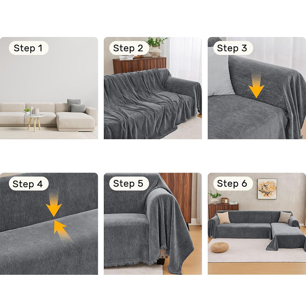 2Pcs Couch Covers for Sectional Sofa